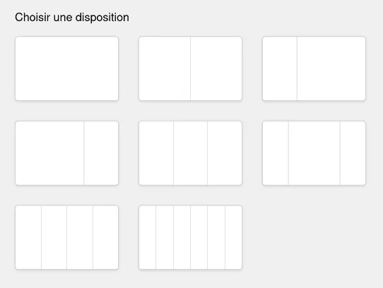 Choix du nombre de colonnes pour une nouvelle rangée