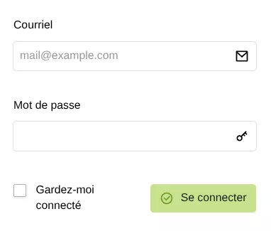 Formulaire de connexion à l'espace d'administration