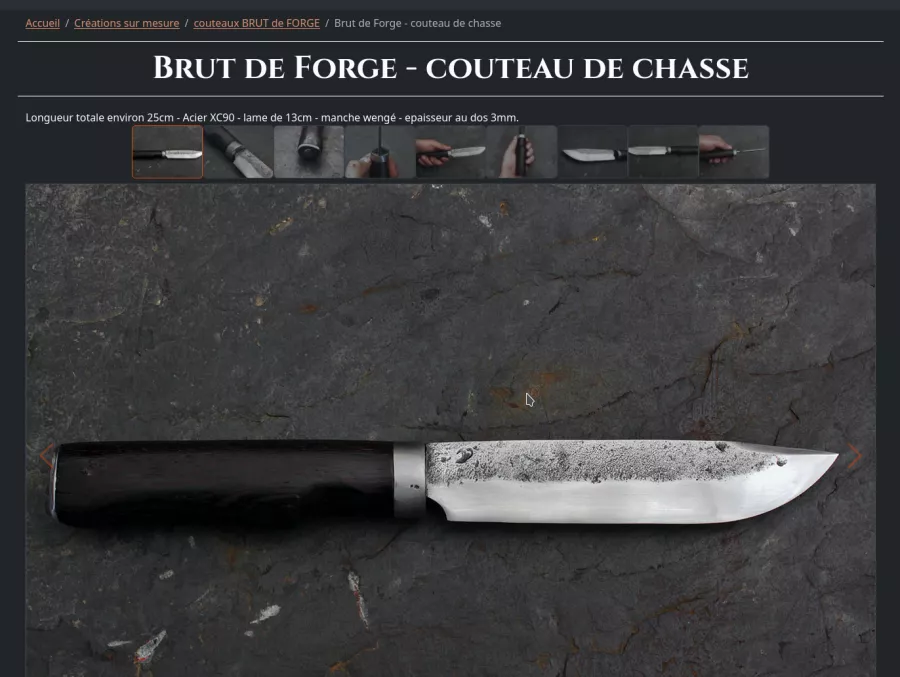 Image du site de pierre forge tranquille présentant une création sur mesure